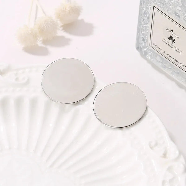 Round Simple Button Shape Earring