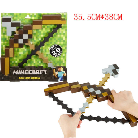 Transforming Bow and Arrow, Minecraft Game, Kid size Role-play Accessory Brown