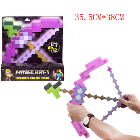 Transforming Bow and Arrow, Minecraft Game, Kid size Role-play Accessory Purple