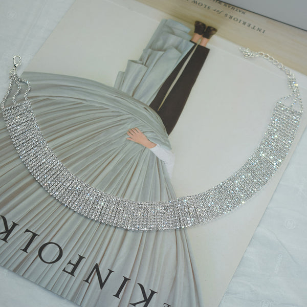 10 Rows Diamante Choker