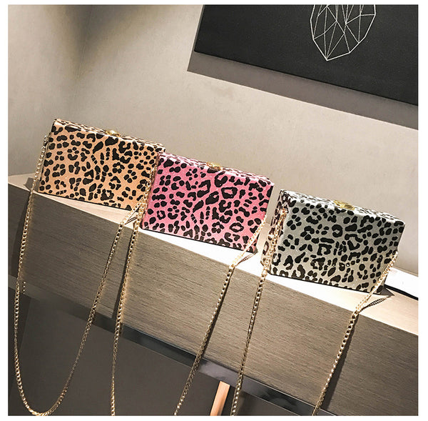 Leopard Print Box Clutch