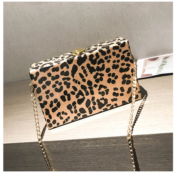 Leopard Print Box Clutch