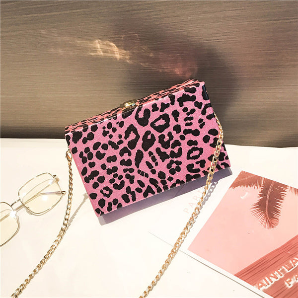 Leopard Print Box Clutch