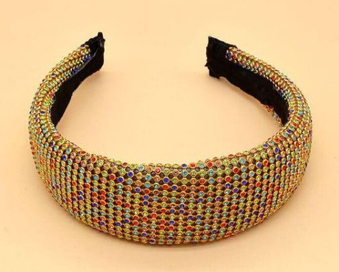 Wide Padded Rhinestones Headband