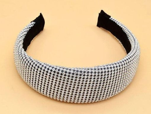 Wide Padded Rhinestones Headband