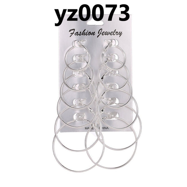 6 Pairs Hoop Earring Sets