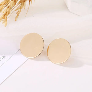 Round Simple Button Shape Earring