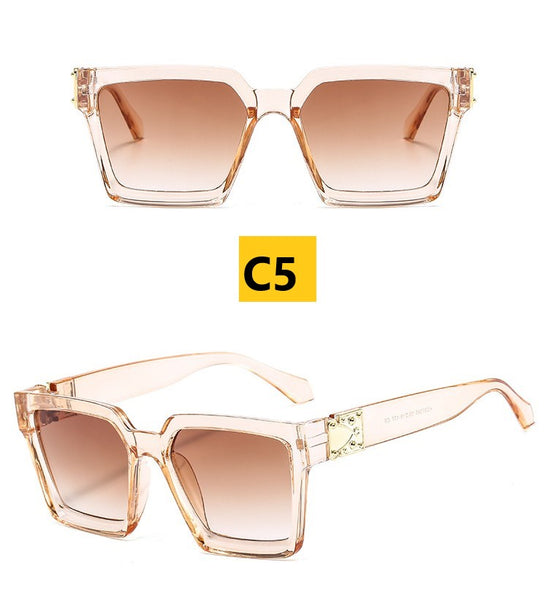 Oversized Mirror Square Sunglasses