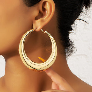 Thick Hoop Earrings E687 Gold