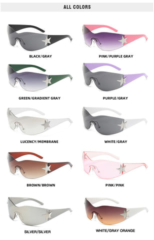 Frameless 1 Piece Star Sunglasses