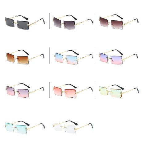 Frameless Rectangular Sunglasses