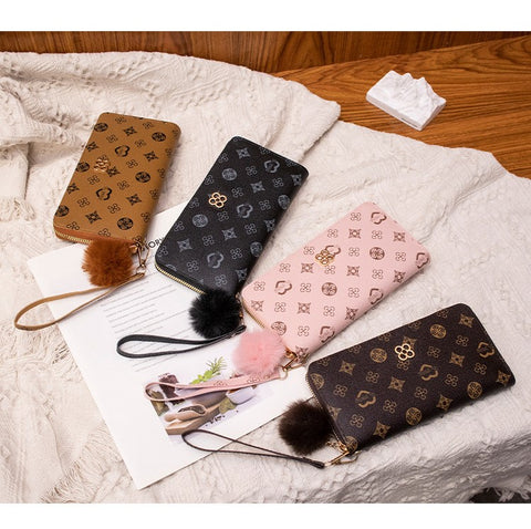 Wrist Strap Pom Pom Wallets AL71081