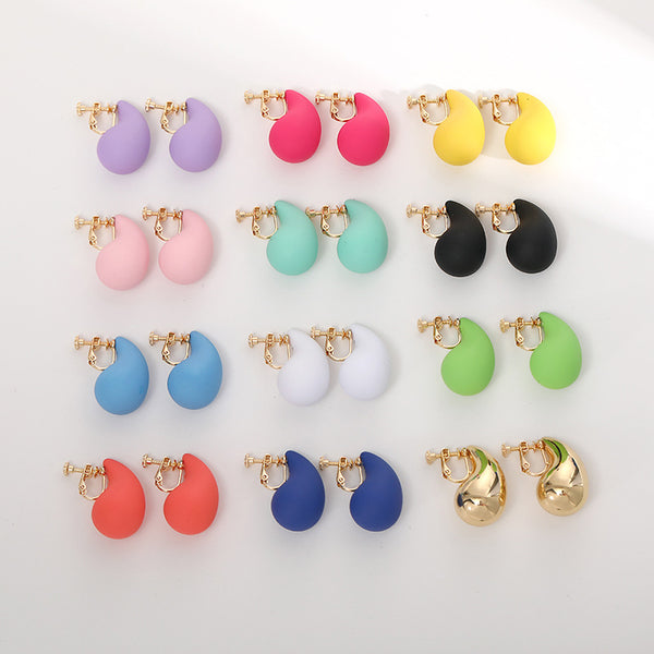 Water Drop Clip Earrings