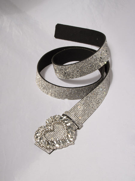 Diamante Heart Buckle Belt