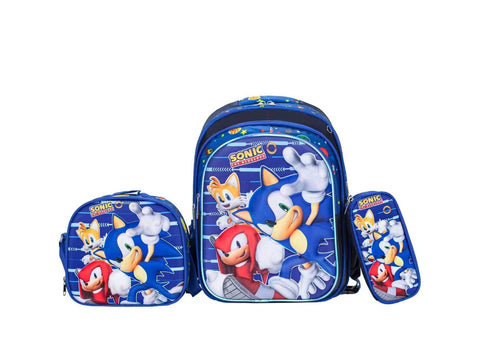 3D 3 Piece Sonic Backpack Set