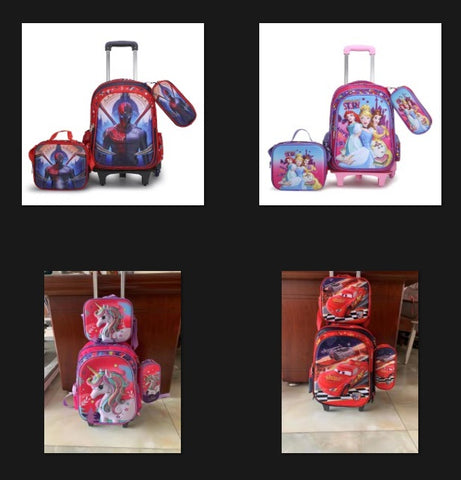 Detachable 3 Piece Trolley Backpack Set