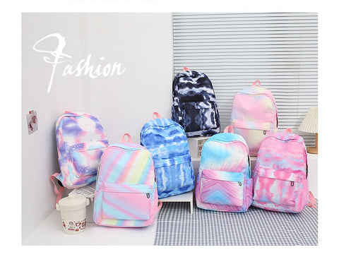 3 Piece Tie Dye Backpack Sets