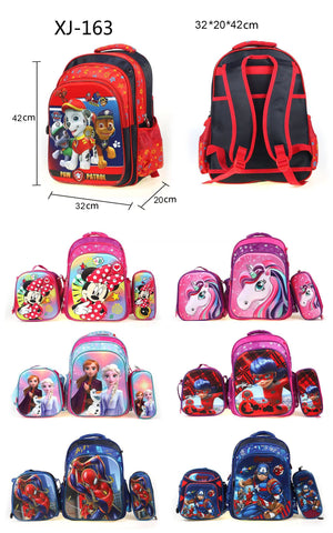 16" Cartoon 3 Piece Backpack