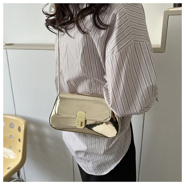 Retro Metallic Adjustable Strap Shoulder Bag