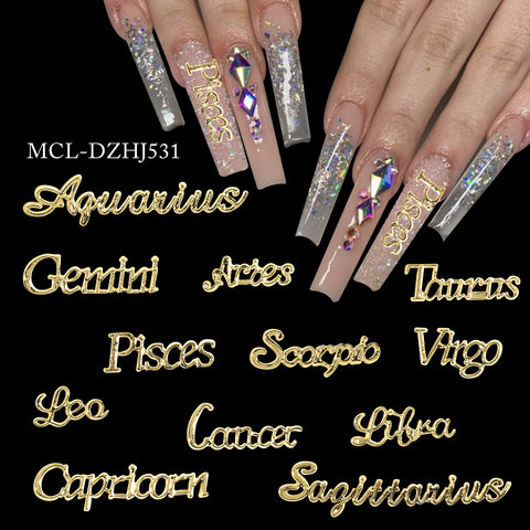 Zodiac Metal Nail Art Accessory