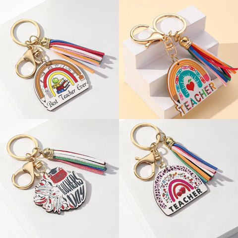 Teacher Wooden Pendant Key Chain