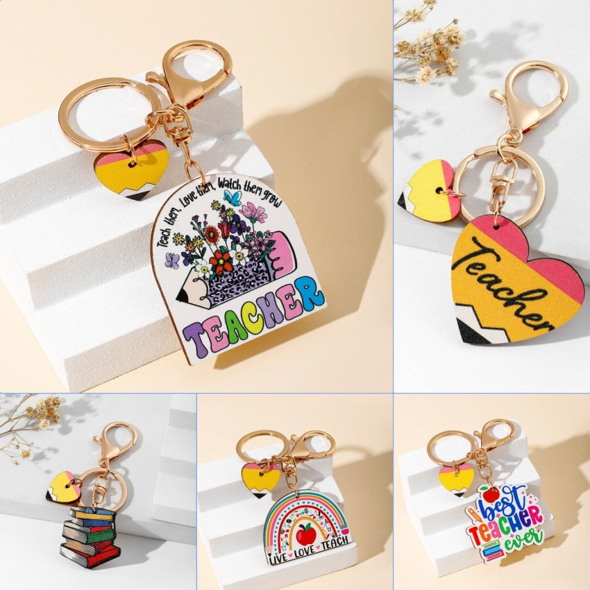 Teacher Appreciation Rainbow Key Chains