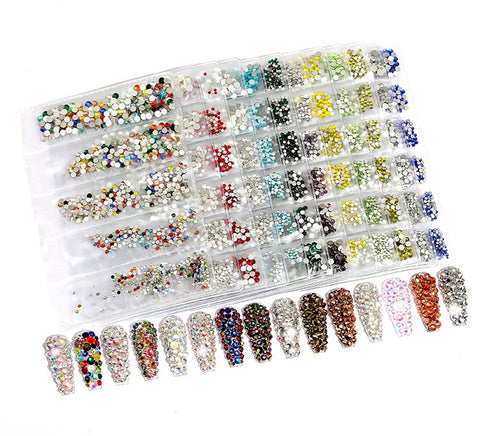 6 Sizes Crystal Round Flat Bottom Manicure Rhinestones