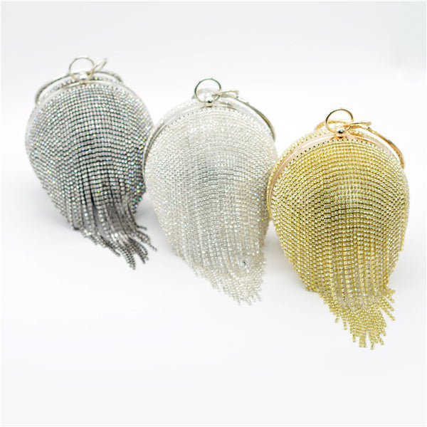 Rhinestone Spherical Evening Bag