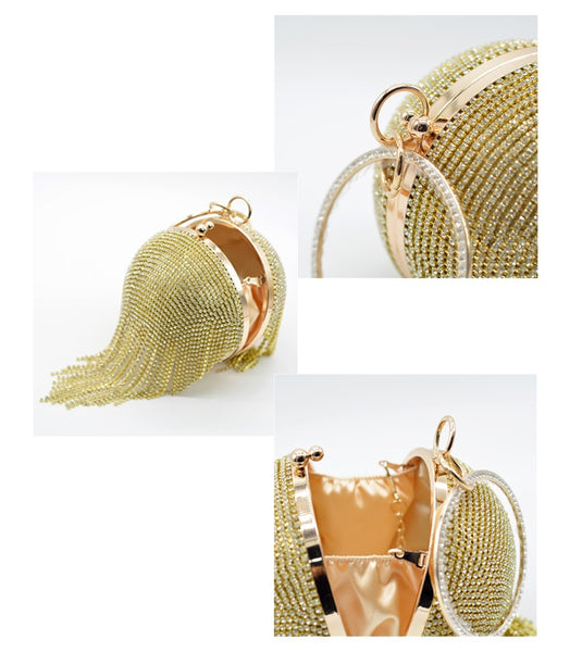 Rhinestone Spherical Evening Bag