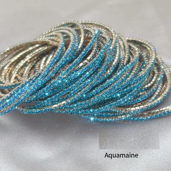 2mm Single Row S6 Rhinestone Elastic Bracelet