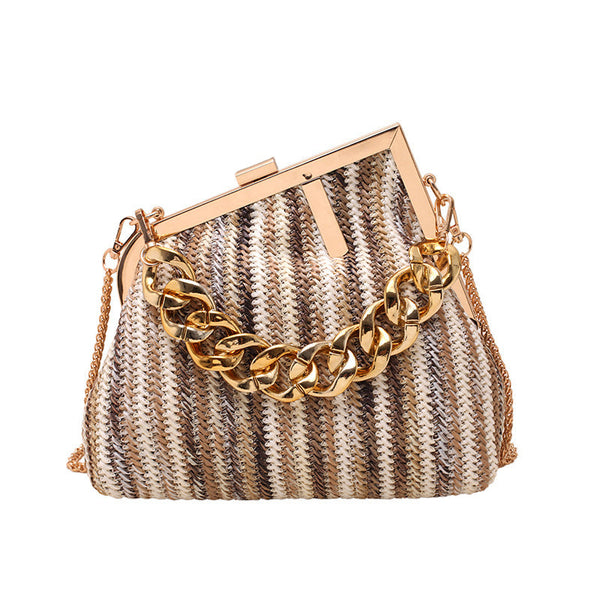 Woven F Clip Clutch