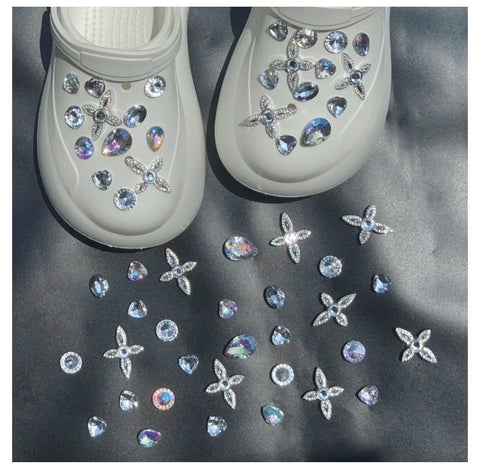 Mixed Rhinestones Set Croc Charms (15pcs)