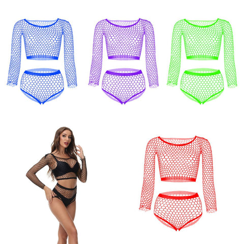 Long Sleeve Mesh 2 Piece