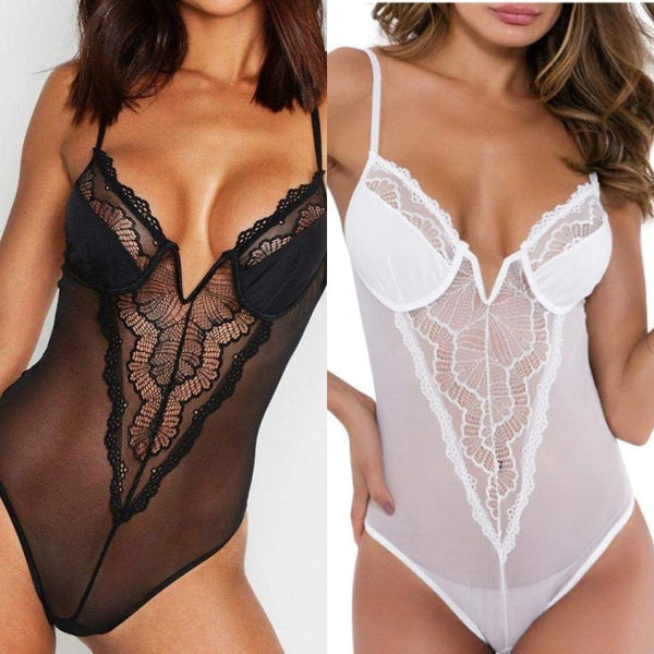 Sexy Women Deep V Lace Lingerie