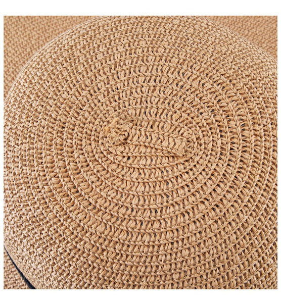 Large Brim Ribbon Straw Hat