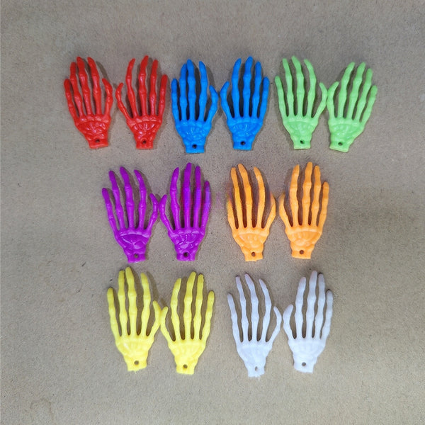 Halloween 4.5cm Ghost Hands Purple, White and Orange (Pack of 12 Pairs)