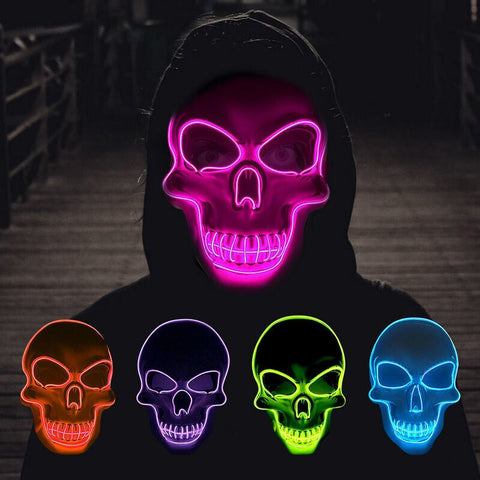 LED White Skull Mask