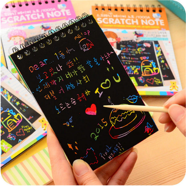 Small Scratch Painting Colorful Graffiti Notebook