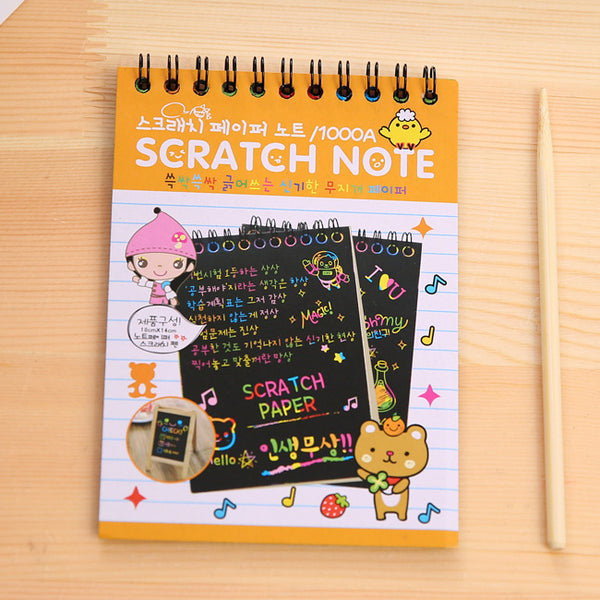 Small Scratch Painting Colorful Graffiti Notebook