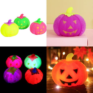 Large Led Light Up Fuzzy Pumpkins Decompression Toy