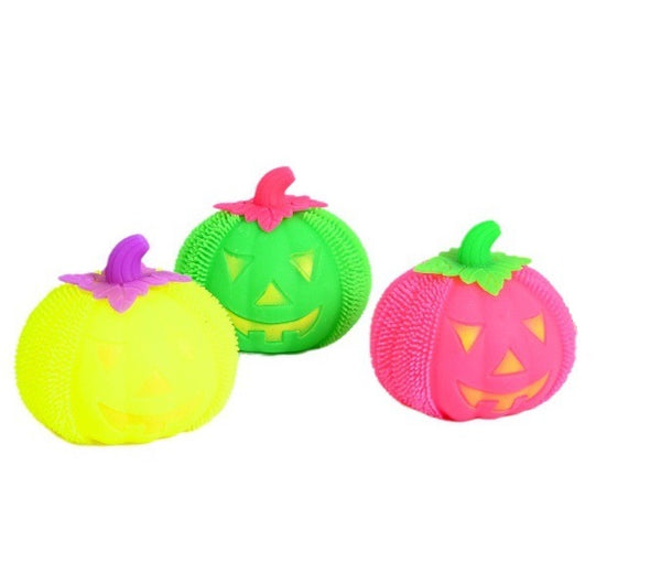 Large Led Light Up Fuzzy Pumpkins Decompression Toy