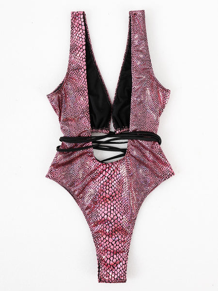 1 Piece Metallic Swimsuit