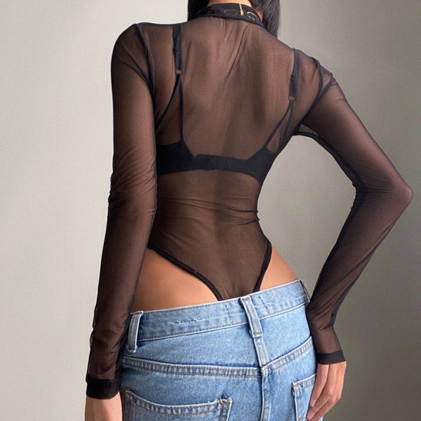 Mesh Long Sleeve Bodysuit