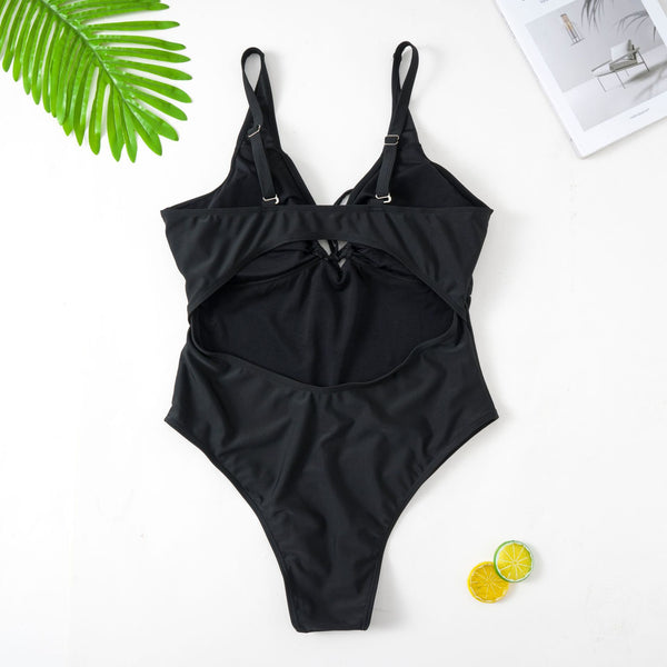 Plus Size High Waist One Piece Swimsuit