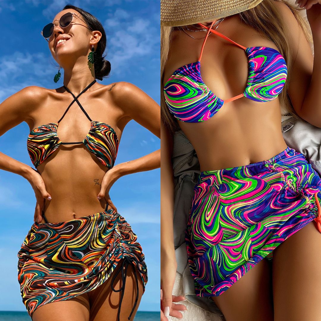 Printed Three Piece Bikini