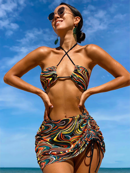 Printed Three Piece Bikini