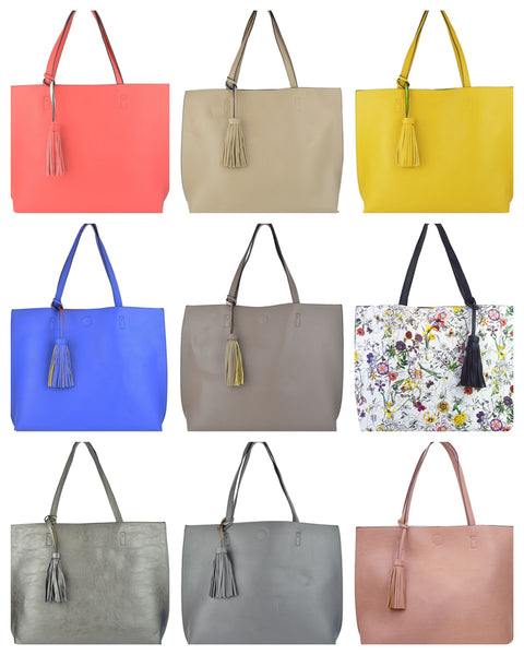 Large Reversible Tote With Detachable Pouch