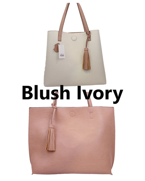 Large Reversible Tote With Detachable Pouch