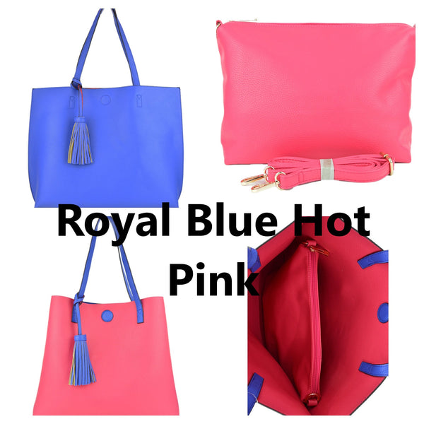 Large Reversible Tote With Detachable Pouch