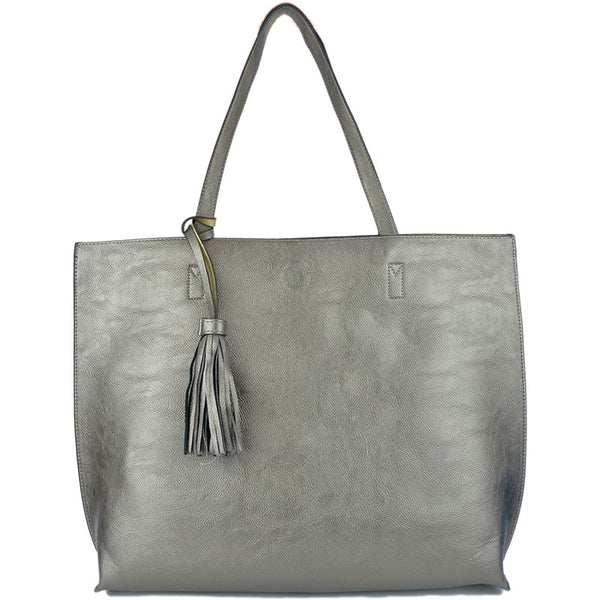 Large Reversible Tote With Detachable Pouch